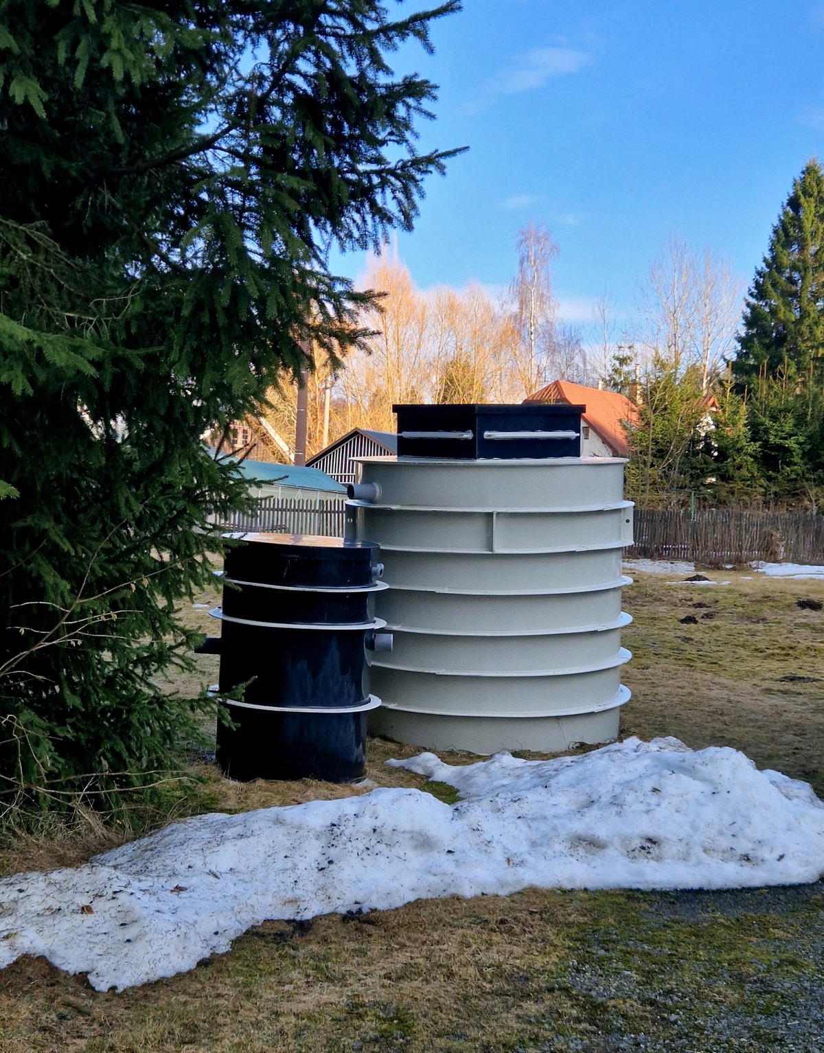 Underground treatment system in situ at a Kaufman County property